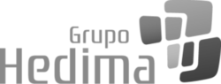 logo en escala de grises del grupo hedima formación